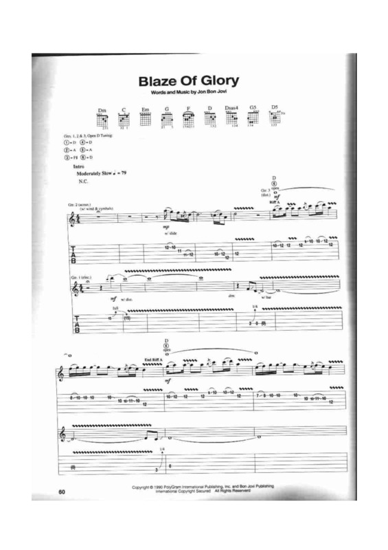 Partitura da música Blaze Of Glory v.2