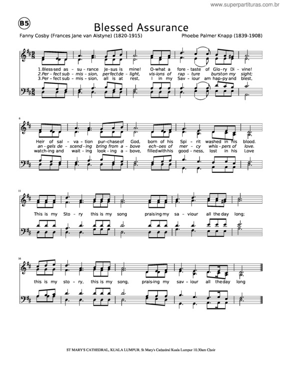 Partitura da música Blessed Assurance, Jesus Is Mine!