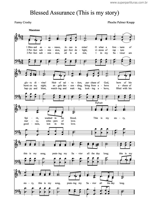 Partitura da música Blessed Assurance