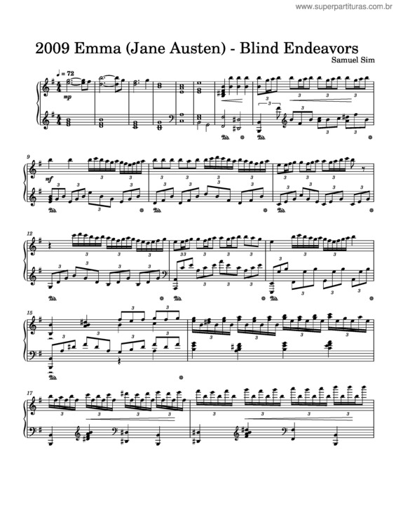 Partitura da música Blind Endeavors – Samuel Sim Emma  Jane Austen  – Blind Endeavors