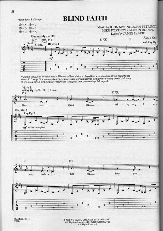 Partitura da música Blind Faith