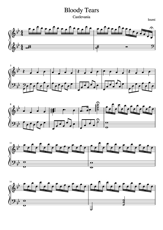 Partitura da música Bloody Tears