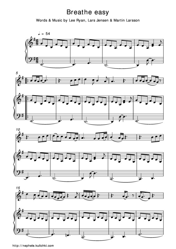 Partitura da música Blue - Breathe Easy