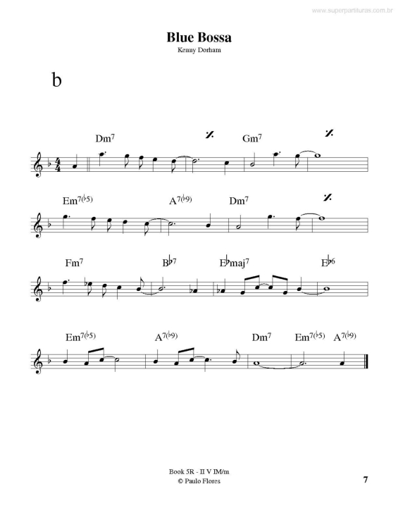 Partitura da música Blue Bossa v.2