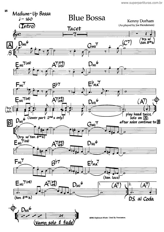 Partitura da música Blue Bossa v.5