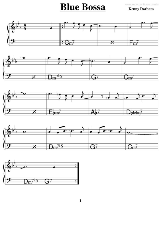 Partitura da música Blue Bossa