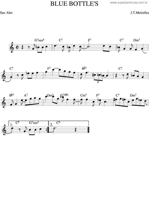 Partitura da música Blue Bottle`S v.2