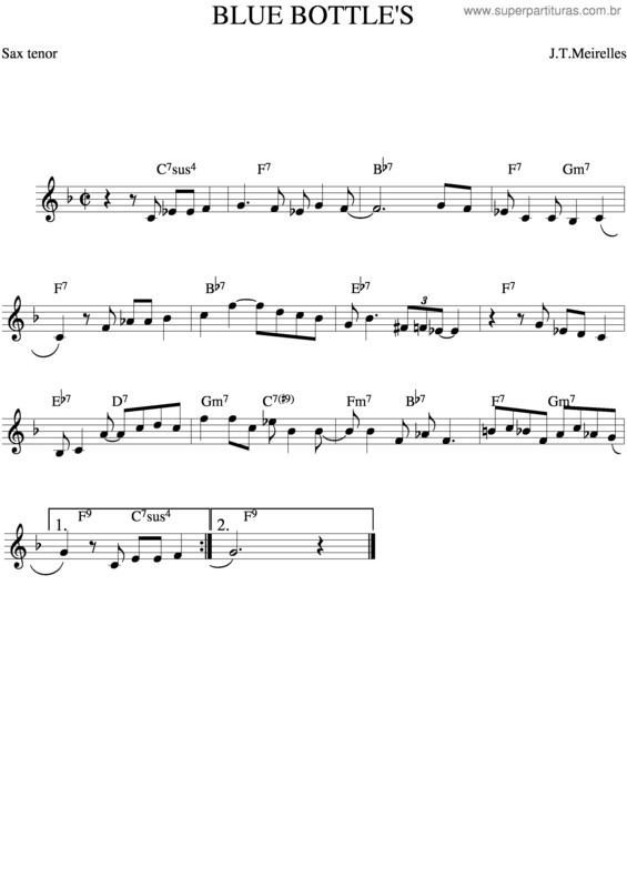Partitura da música Blue Bottle`S