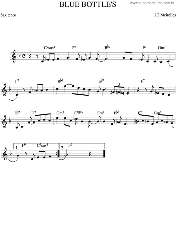 Partitura da música Blue Bottle`S