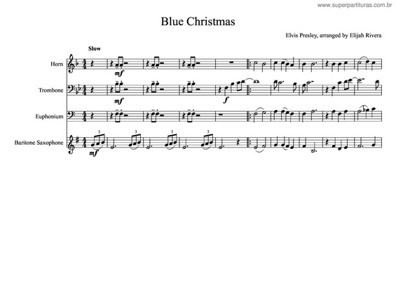 Partitura da música Blue Christmas v.2