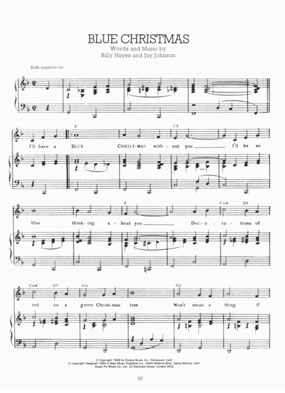 Partitura da música Blue Christmas v.5