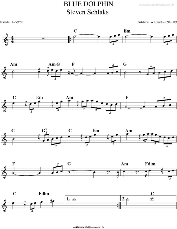 Partitura da música Blue Dolphin