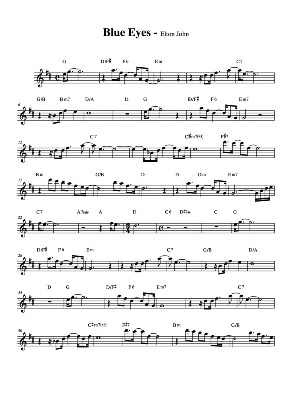 Partitura da música Blue Eyes v.4