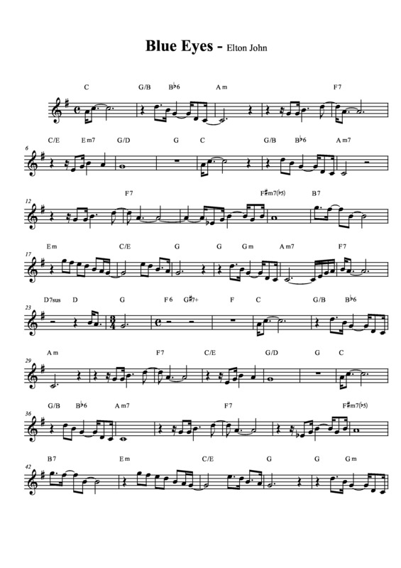 Partitura da música Blue Eyes v.5