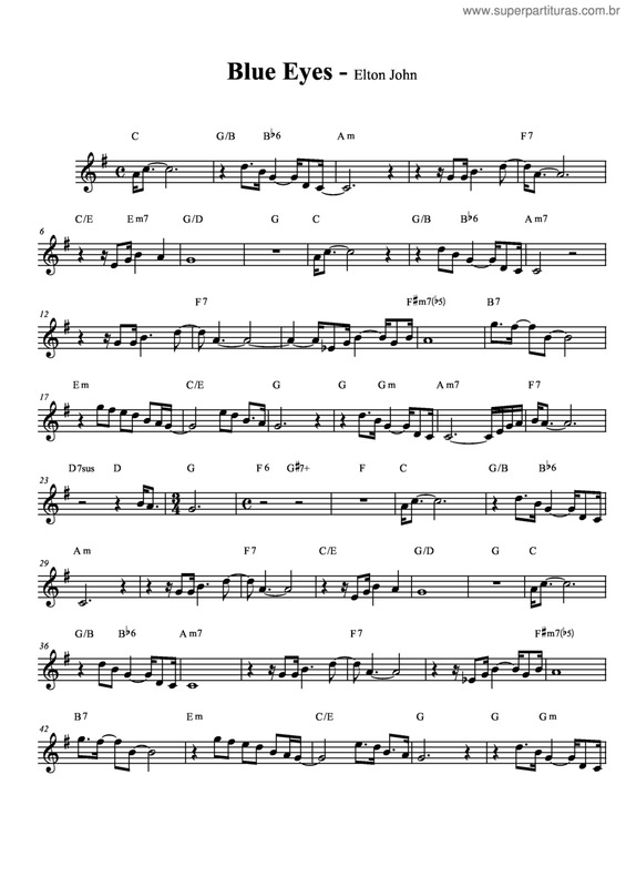 Partitura da música Blue Eyes v.6