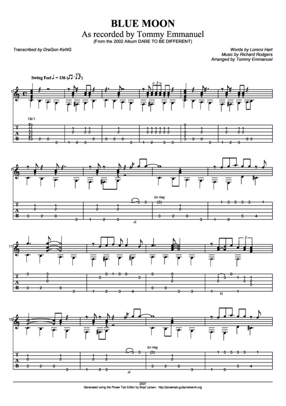 Partitura da música Blue Moon v.11