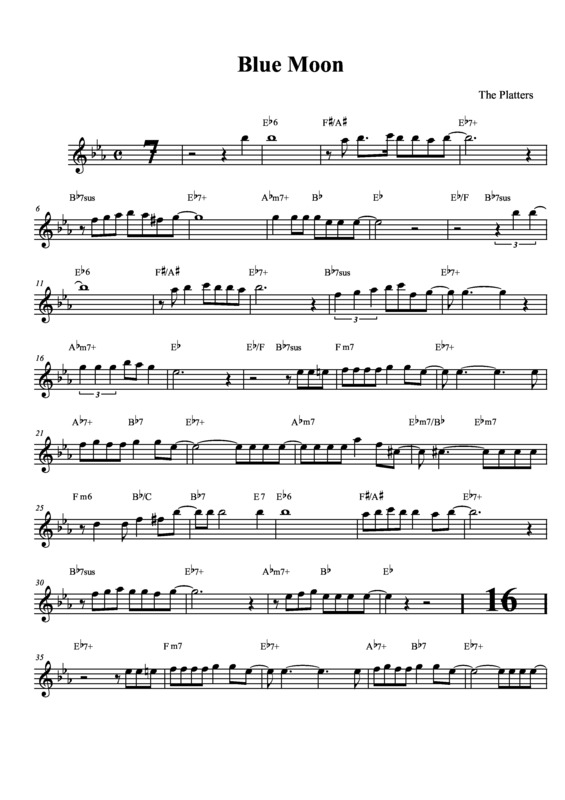 Partitura da música Blue Moon v.12