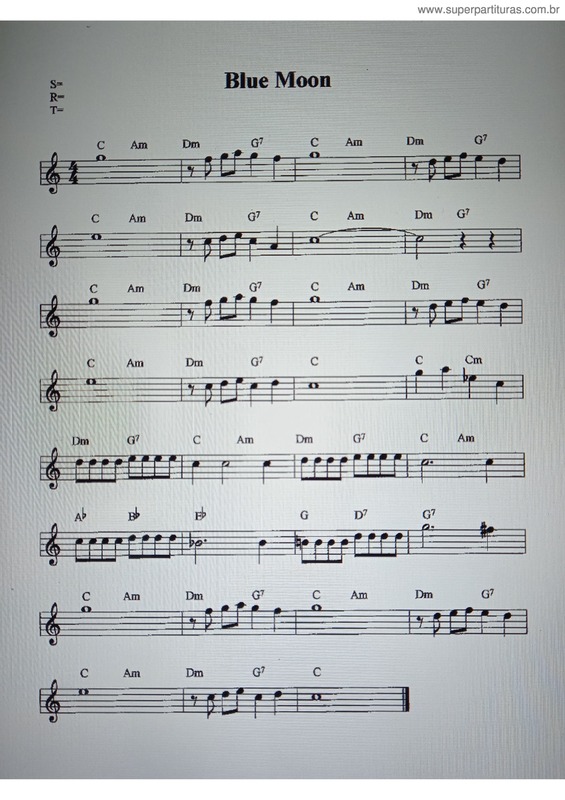 Partitura da música Blue Moon v.15