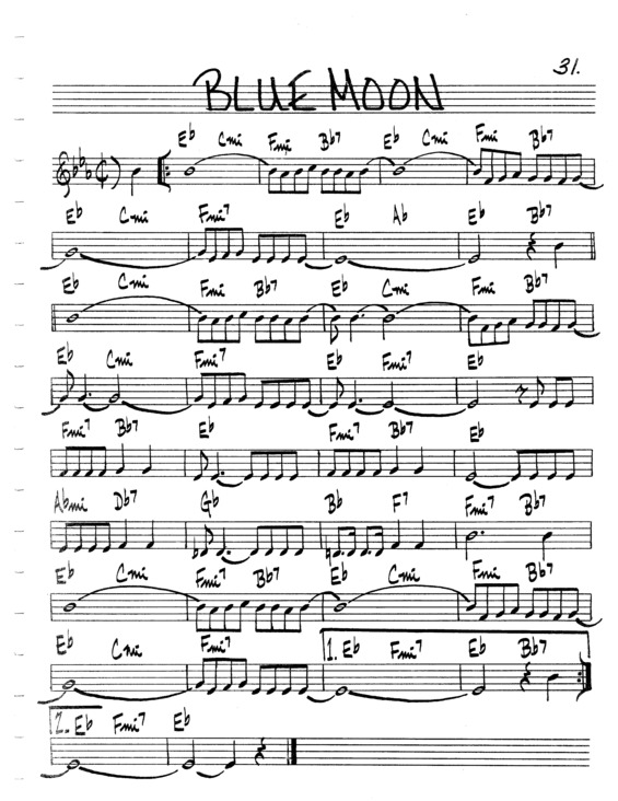 Partitura da música Blue Moon v.5