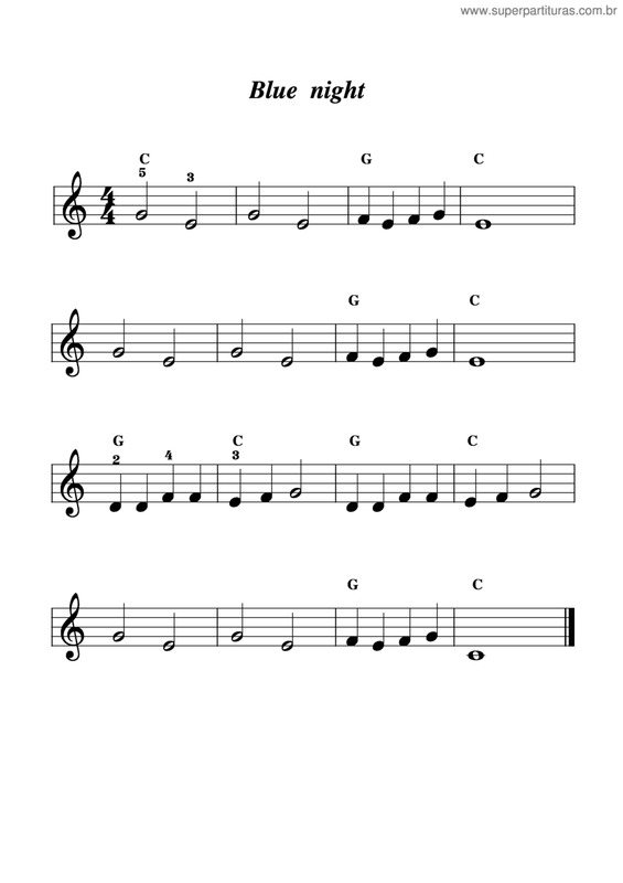 Partitura da música Blue Night