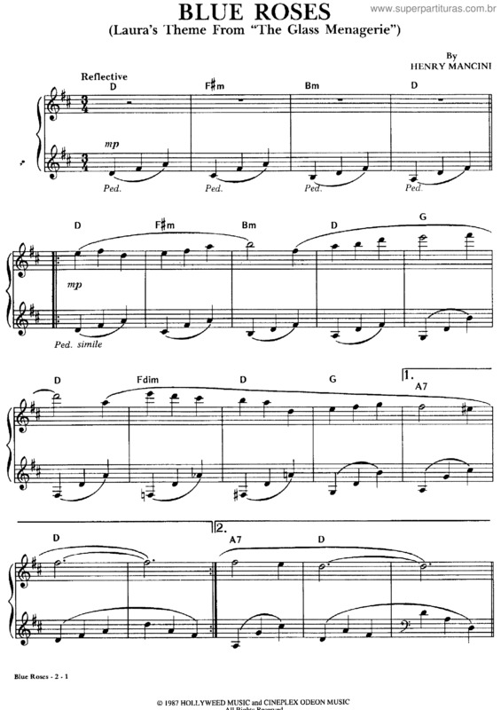 Partitura da música Blue Roses