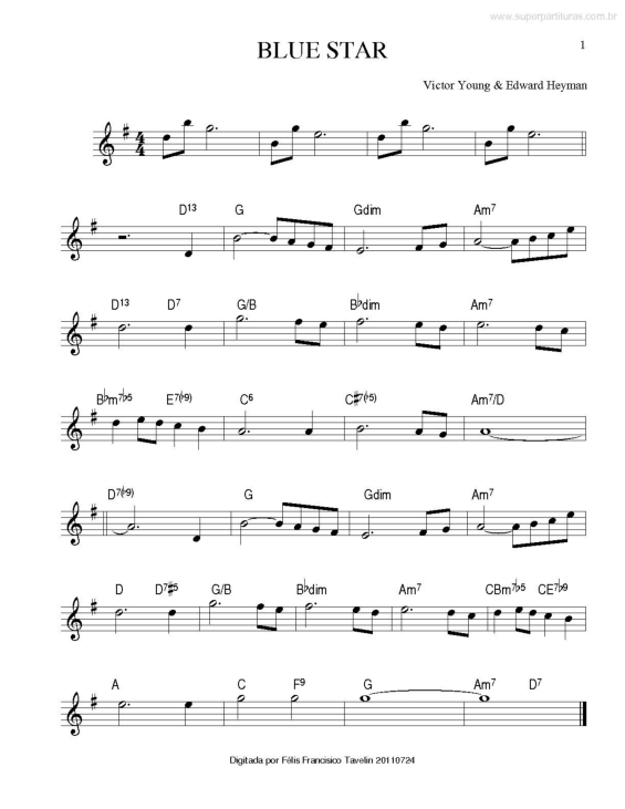 Partitura da música Blue Star