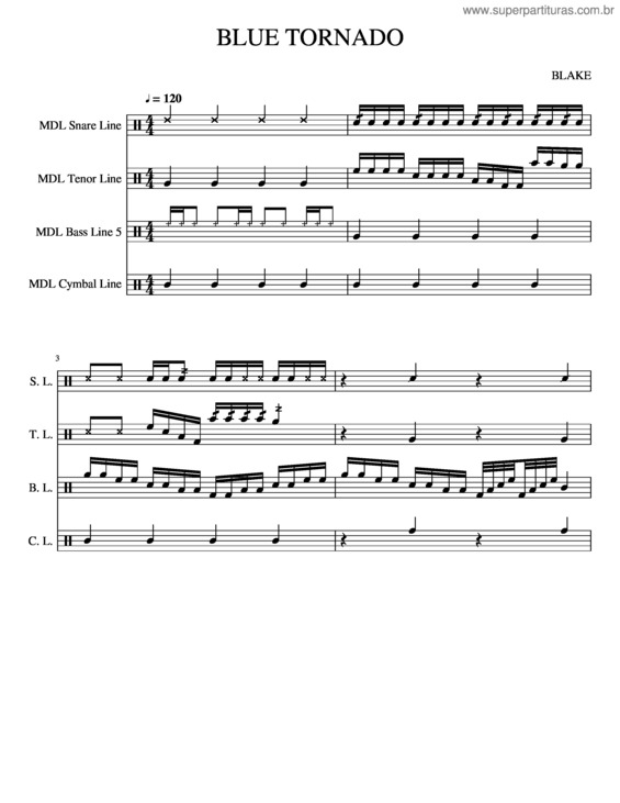 Partitura da música Blue Tornado