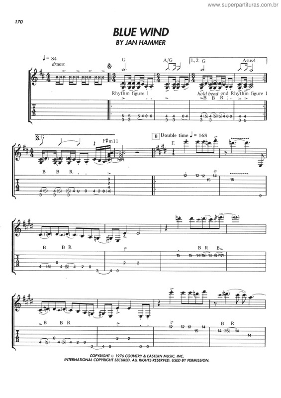 Partitura da música Blue wind