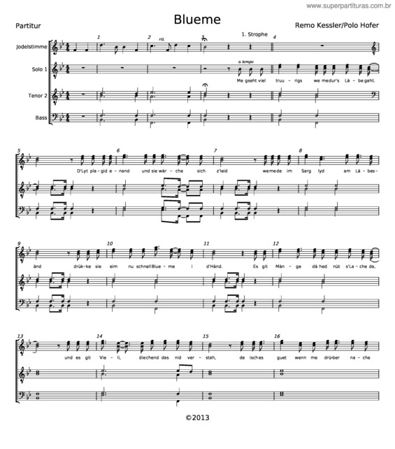 Partitura da música Blueme – Remo Kessler v.2
