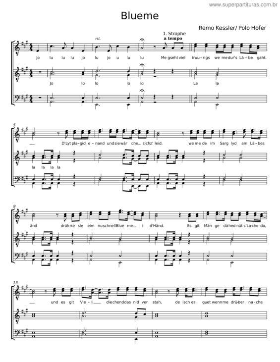 Partitura da música Blueme – Remo Kessler v.3