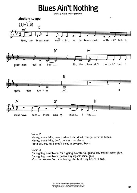 Partitura da música Blues Aint Nothing