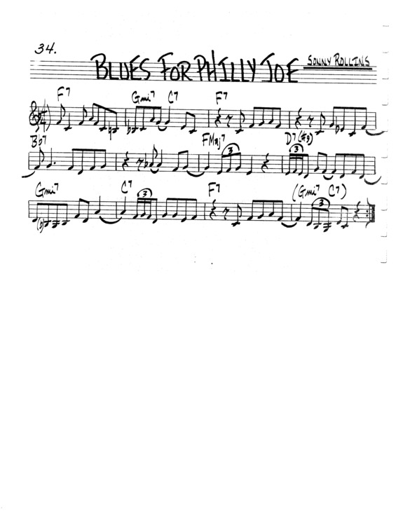 Partitura da música Blues For Philly Joe v.2