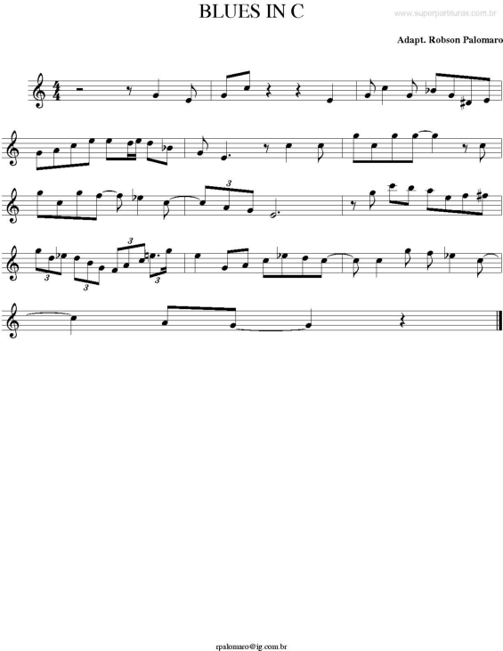 Partitura da música Blues In C