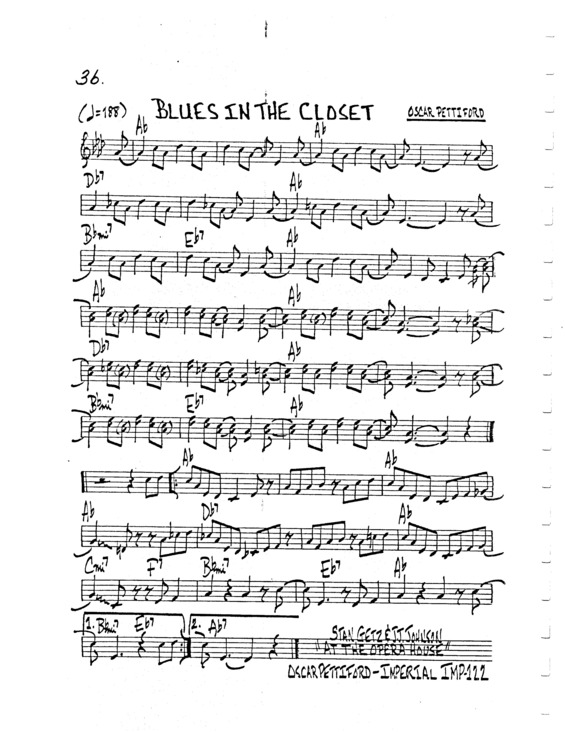 Partitura da música Blues In The Closet v.7