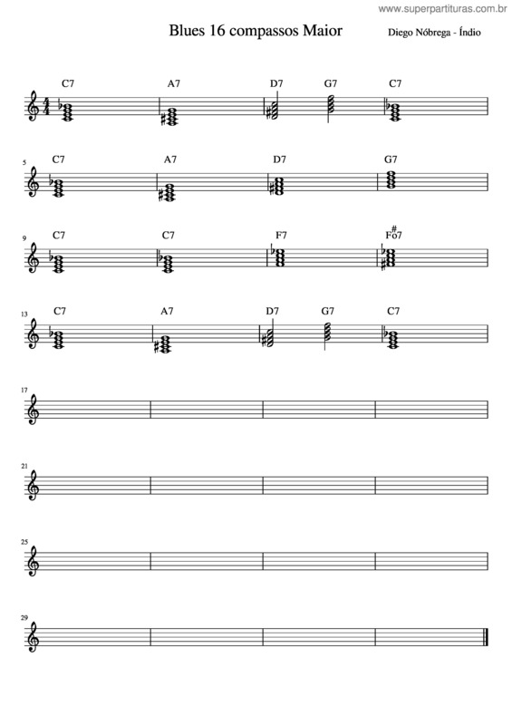 Partitura da música Blues_16_Compassos_Maior C