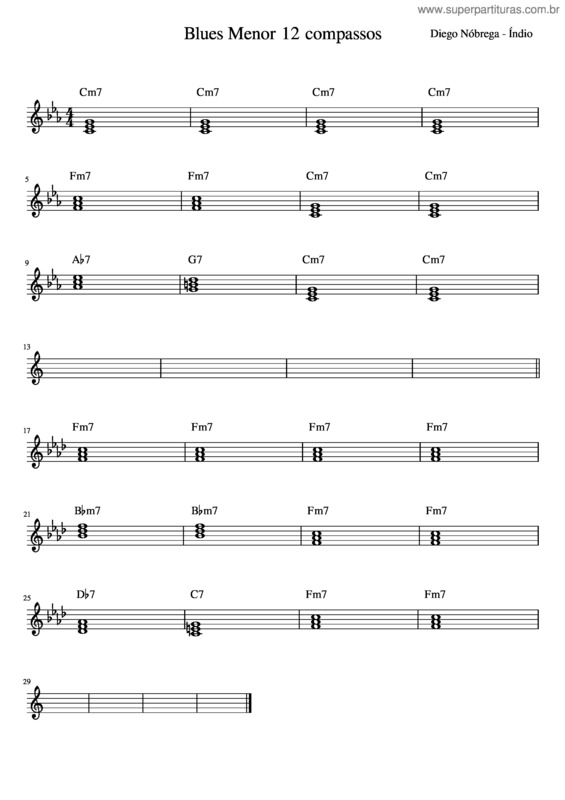 Partitura da música Blues_Menor C E F
