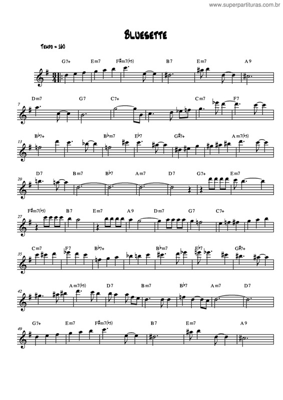 Partitura da música Bluesette v.7