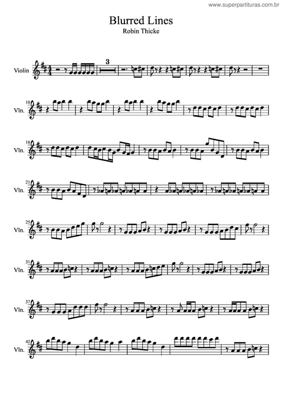 Partitura da música Blurred Lines