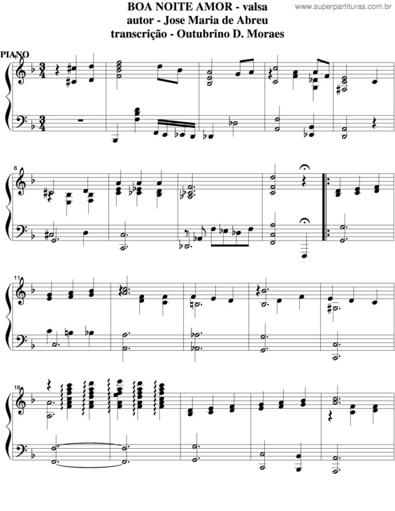 Partitura da música Boa Noite, Amor! v.2