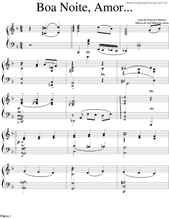 Partitura da música Boa Noite, Amor! v.3