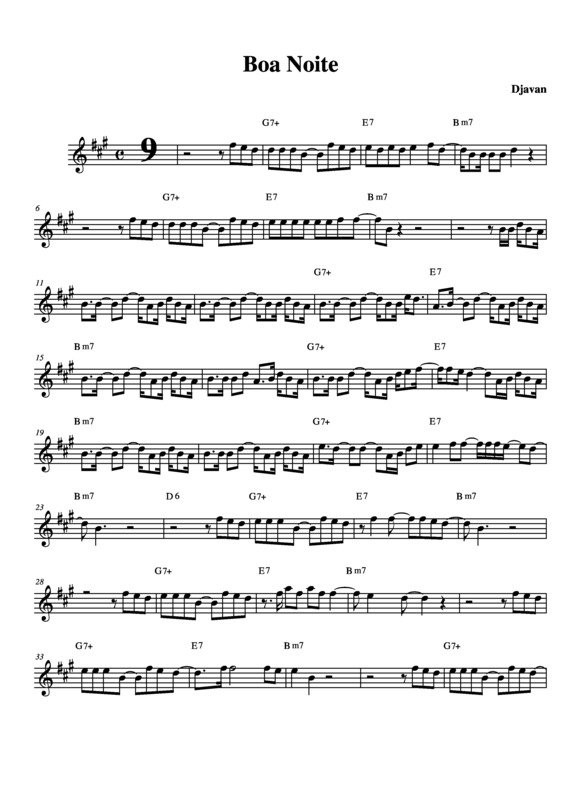 Partitura da música Boa Noite v.2