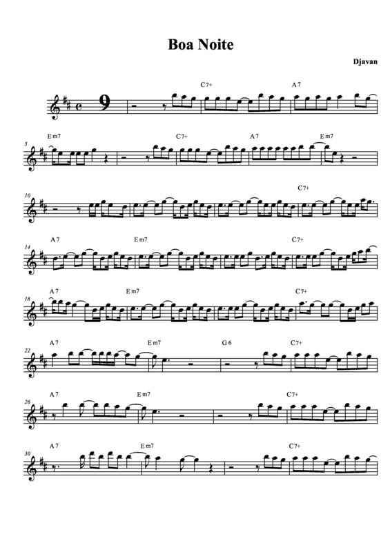 Partitura da música Boa Noite v.3