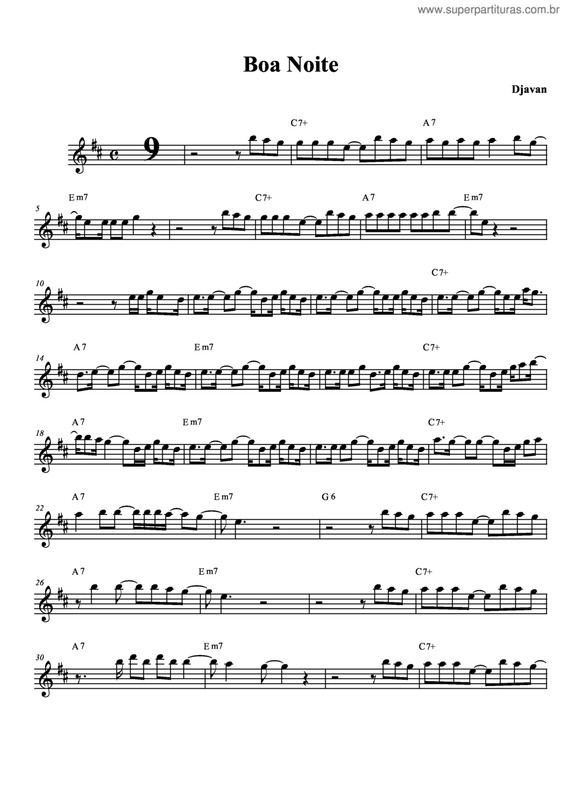 Partitura da música Boa Noite v.4