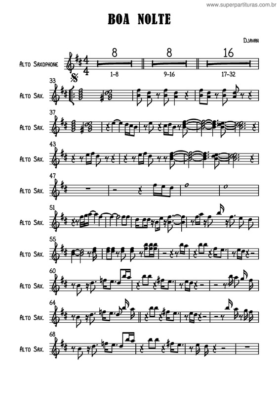 Partitura da música Boa Noite v.6