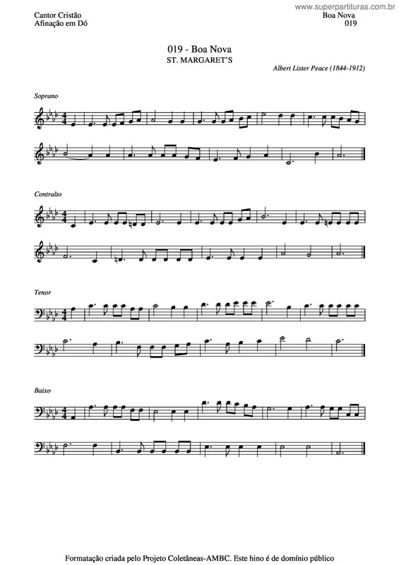 Partitura da música Boa Nova v.2