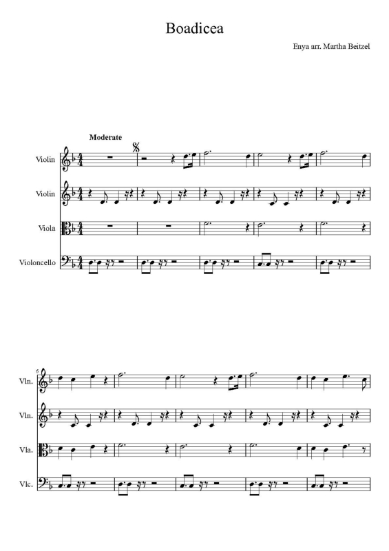 Partitura da música Boadicea