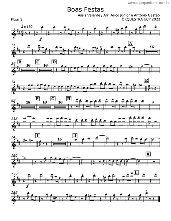 Partitura da música Boas Festas – Assis Valente v.3