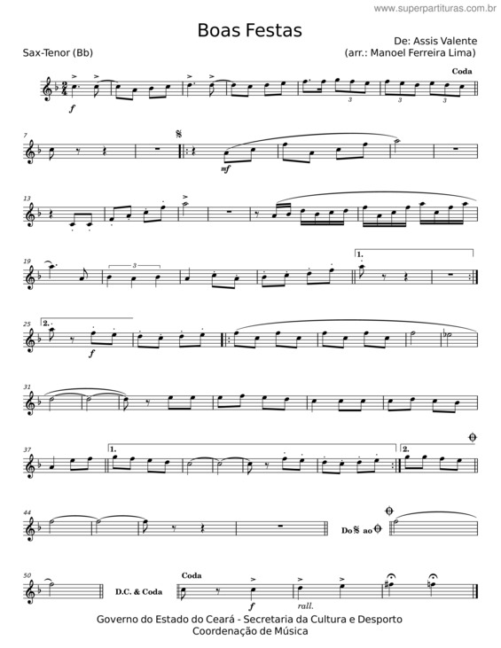 Partitura da música Boas Festas – Assis Valente v.4