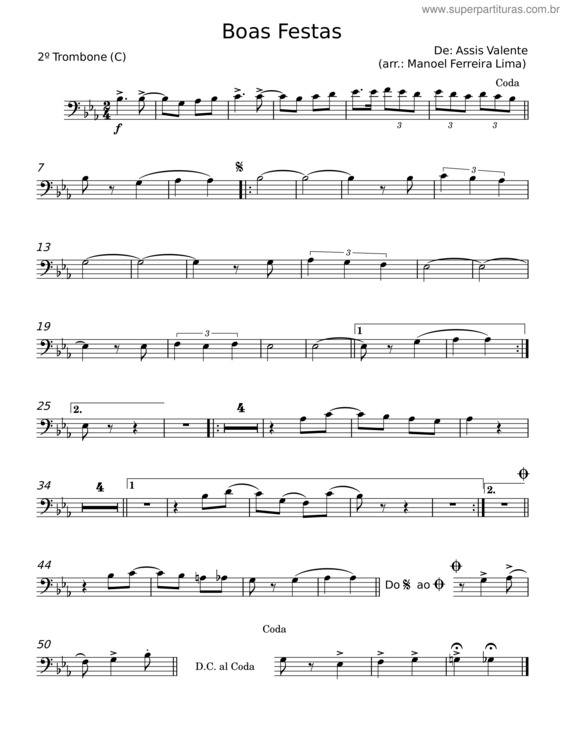 Partitura da música Boas Festas – Assis Valente v.6