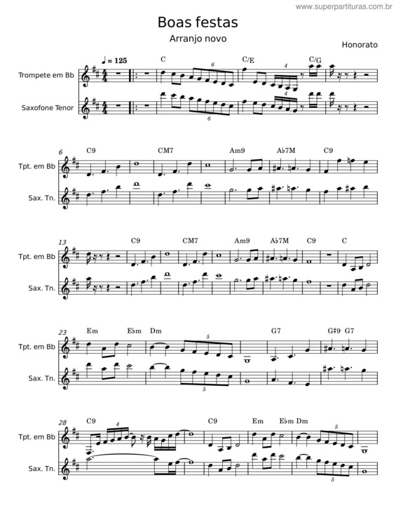 Partitura da música Boas Festas v.10